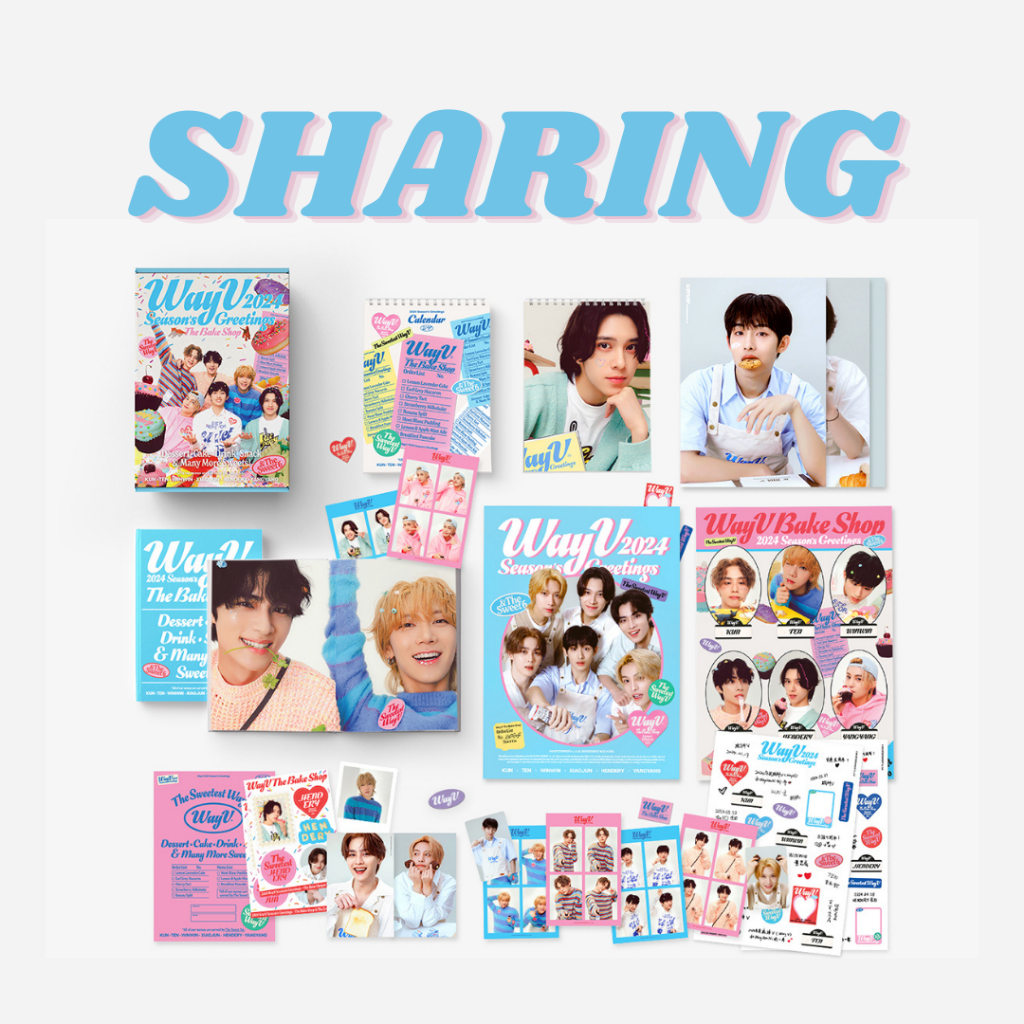 [PO] SHARING 2024 Season's Greetings WayV - Hardcover Diary//Folded Poster/Desk Calendar/Sticker Set