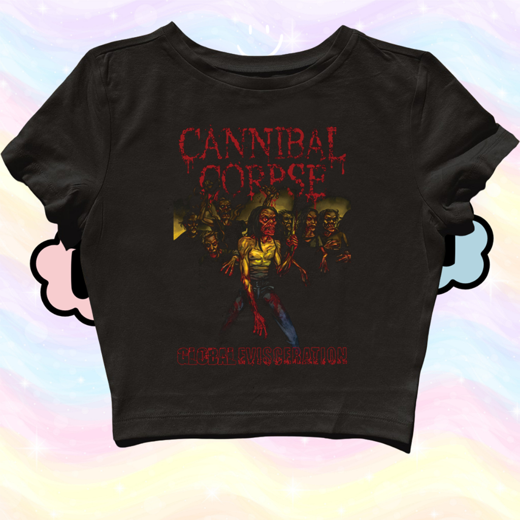 STARPERSON | CROP TOP CANNIBAL CORPSE GLOBAL | GRUNGE | Y2K | METAL | VINTAGE | AESTHETIC | BAND | M
