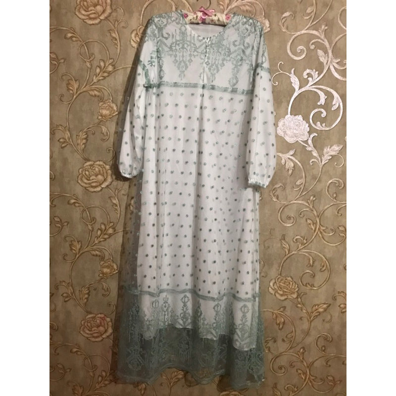 Dress Brukat Warna Sage