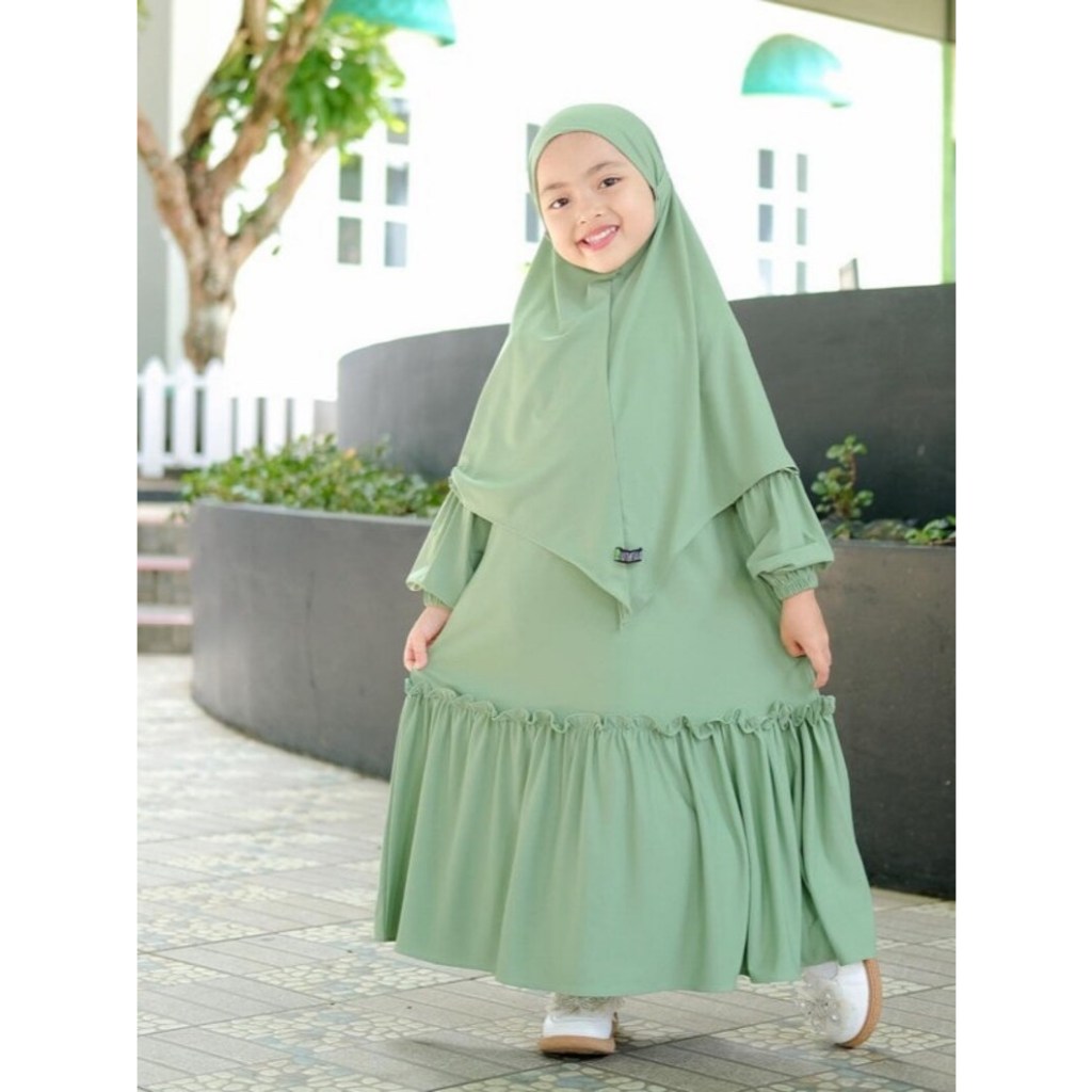 Gamis Anak 1-2 Tahun Susun Bahan Jersey Polos Terbaru 2023 Balita  Perempuan Cewe Baju Muslim Dress 
