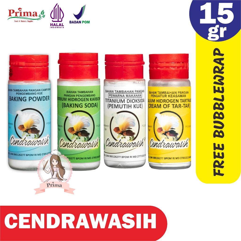 

Cendrawasih baking soda - baking powder - cream of tar - soda