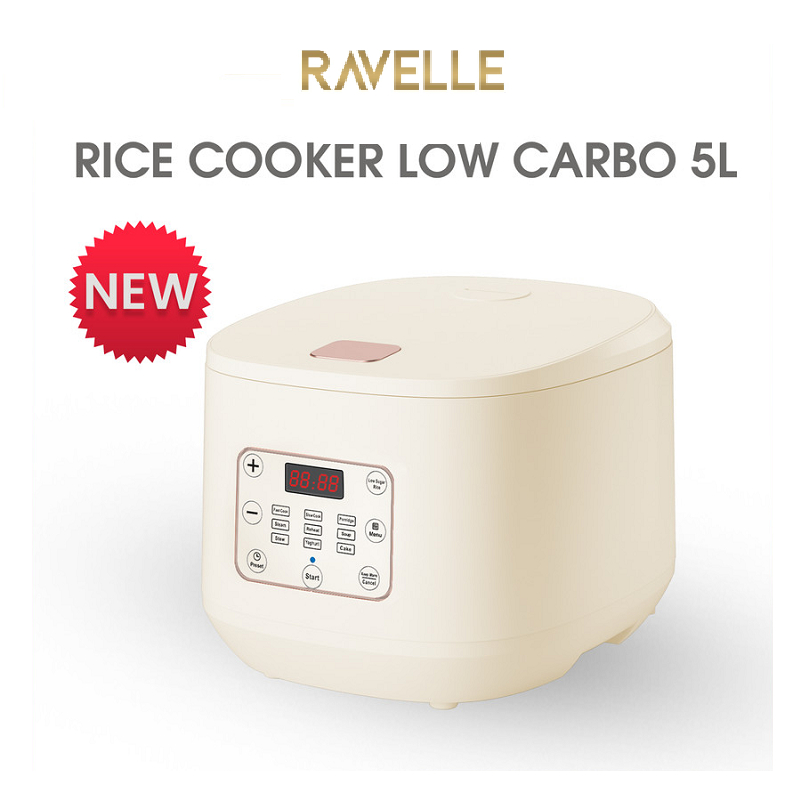 Ravelle Digital Low Carbo Rice Cooker 5 Liter - Garansi Resmi Low Watt