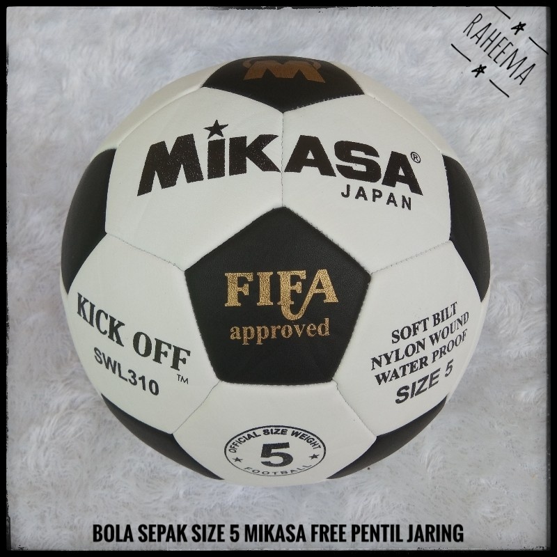 Bola Sepak MIKASA Size 5 | Bola Kaki MIKASA KICKOFF SWL310 free Pentil & Jaring