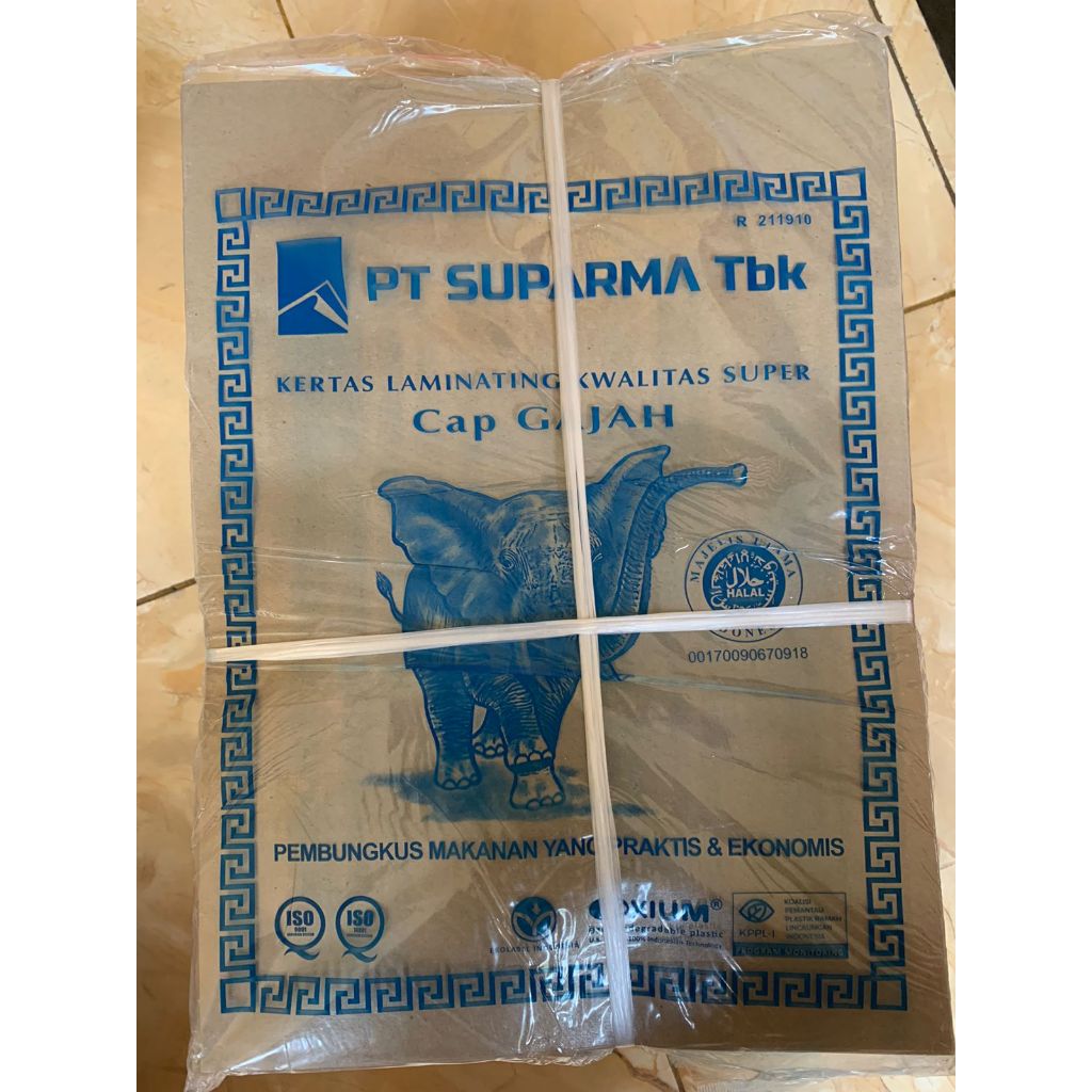 KERTAS NASI COKLAT / KERTAS NASI CAP GAJAH BIRU ISI 250 LEMBAR