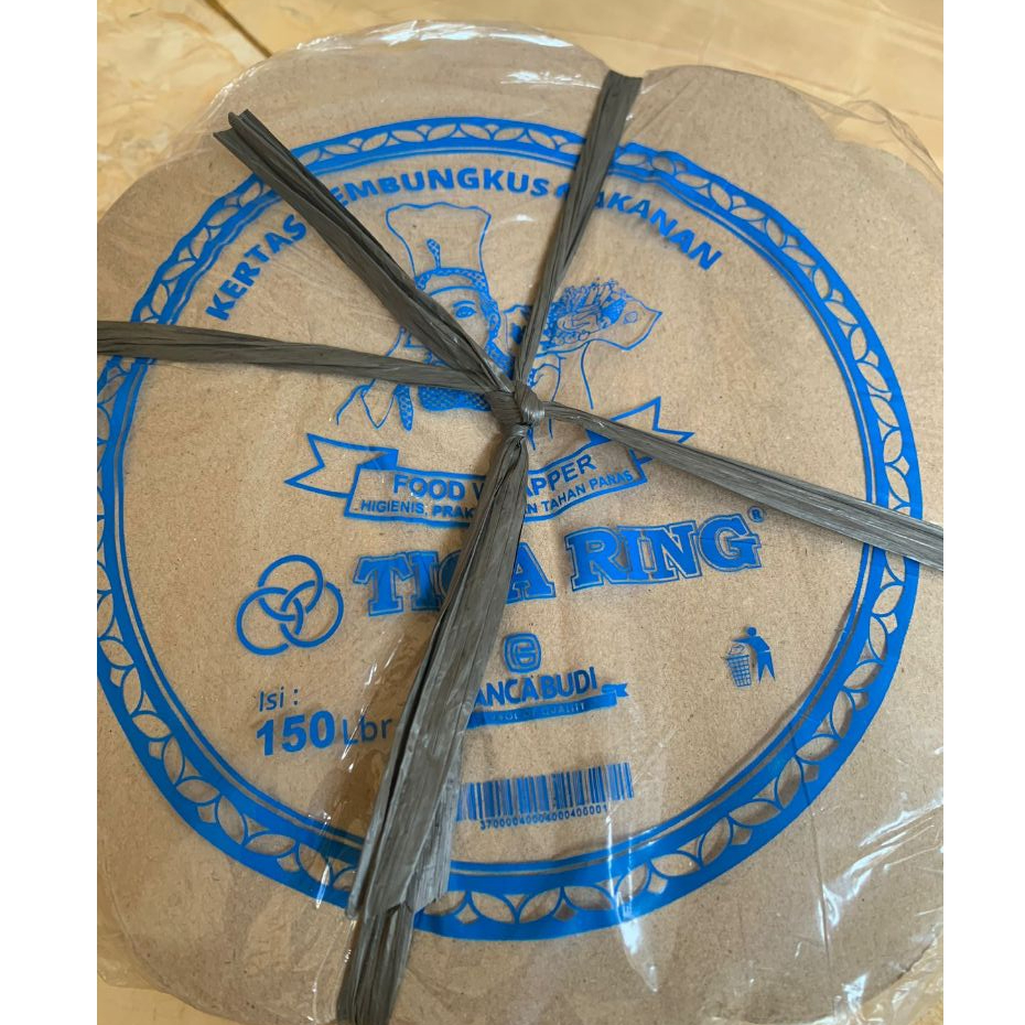 KERTAS NASI BULAT / TATAKAN PIRING / KERTAS NASI COKLAT / KERTAS NASI PIRING ROTAN ISI 150 LEMBA
