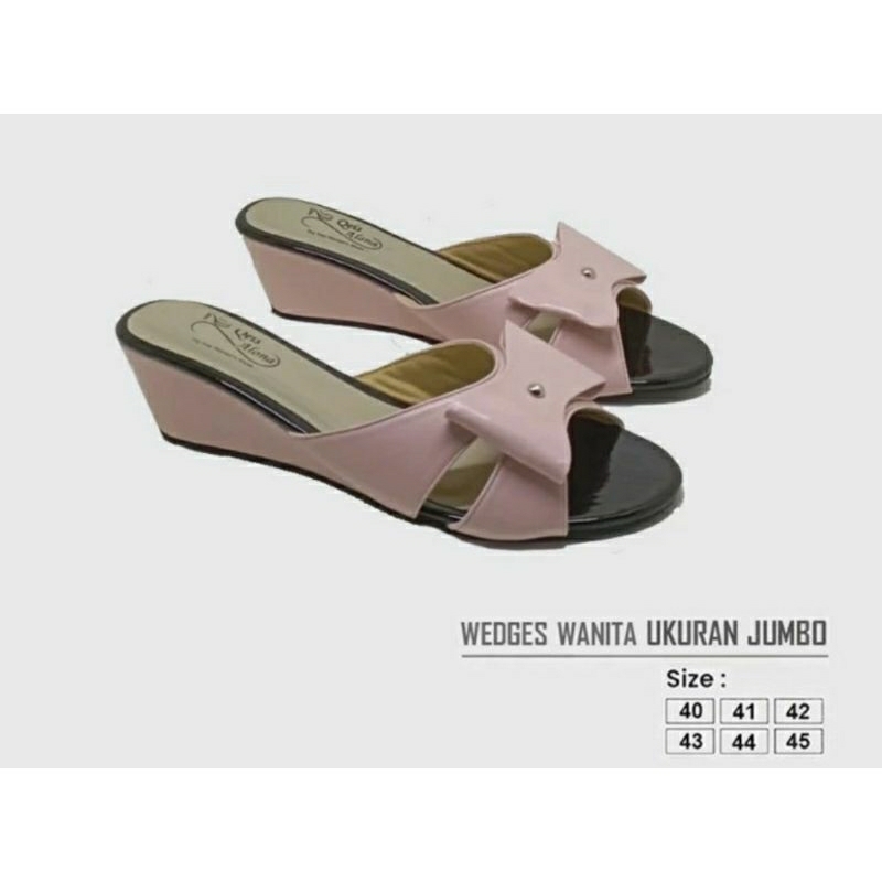 BIG SIZE Woman 40.45 X-ZGB Wedges Pesta Wanita Slop Hak 5cm Weeding Cantik / Wedges Casual Cewek Jum
