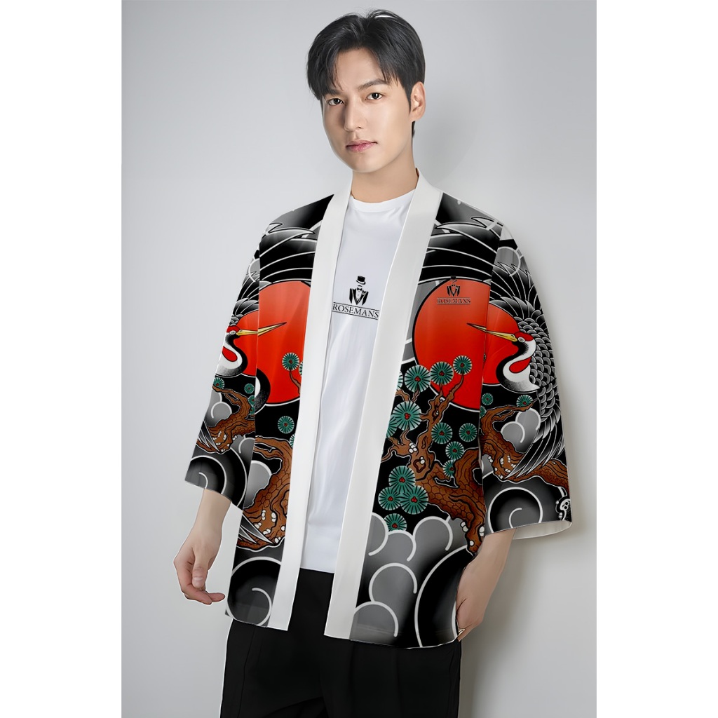 Kimono Blazer Motif Gengster Yakuza Pria Jepang