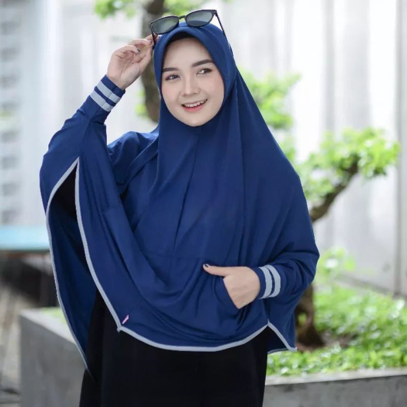 (COD) JILBAB INSTAN JUMBO LENGAN PANJANG SAKU LIST Hijab Instan Pakai Tangan Kerudung Syari Terbaru 
