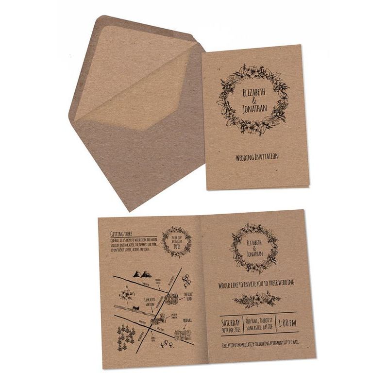 Undangan Rustic 1 lipat amplop