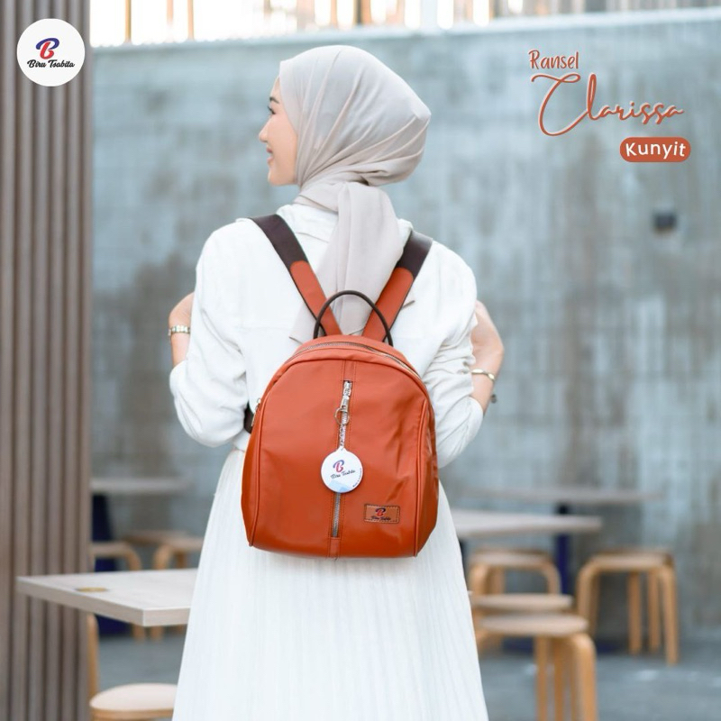 TAS RANSEL CLARISSA JUMBO by Biru Tsabita , tas wanita , tas gendong , murah