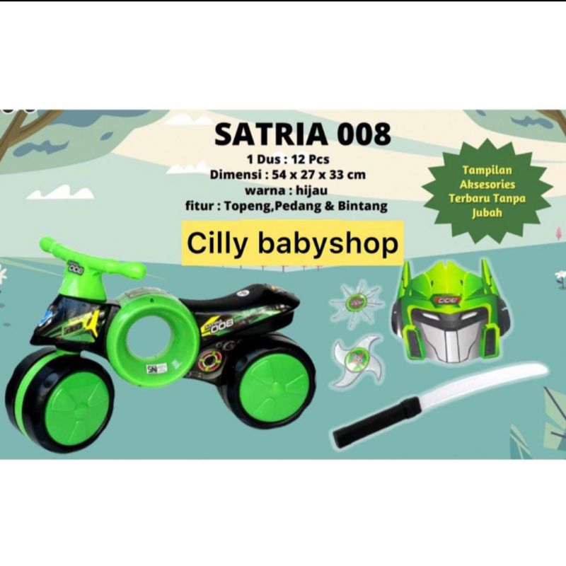 mainan anak motoran anak dorong ride on sepeda anak roda 2 HD 163 SATRIA 008 balance bike
