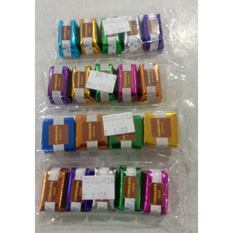 

Cokelat Praline Aneka Varian, Cokelat Mint, Cokelat Kismis, Cokelat Crispy, Cokelat Kurma Cokolata isi 5pcs