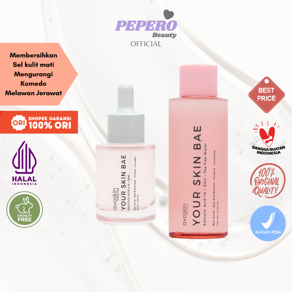 AVOSKIN Your Skin Bae Salicylic Acid 2% + Zinc Serum / Salicylic Acid 1% + Zinc + Tea Tree Water Ton