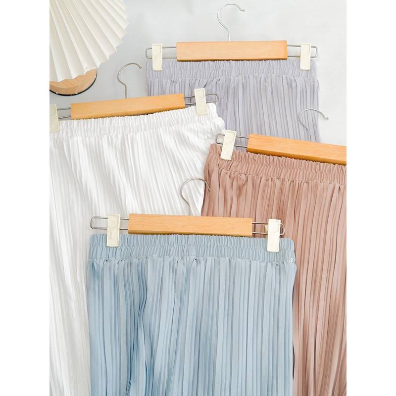CELANA KULOT POLOS PLISKET WANITA DEWASA PREMIUM - ROK CENTI PLEATED PANTS
