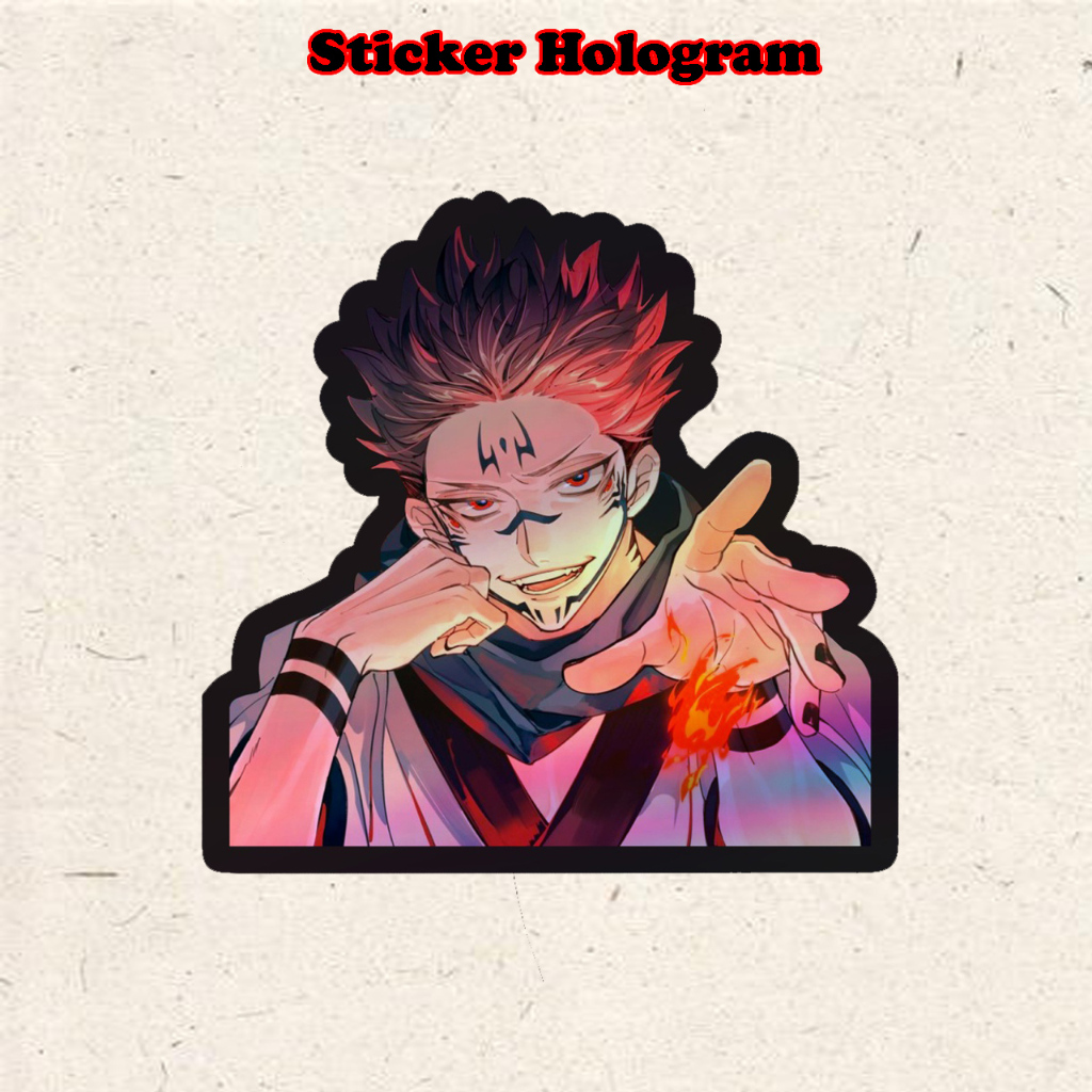

Stiker Hologram Anime SUKUNA Jujutsu kaisen ukuran 7 cm