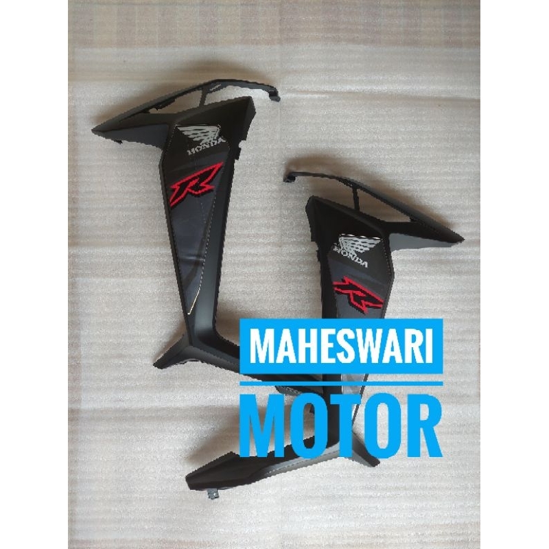 Sayap Samping Legshield Luar Supra X 125 Fi 2015 Hitam Doff plus Striping.