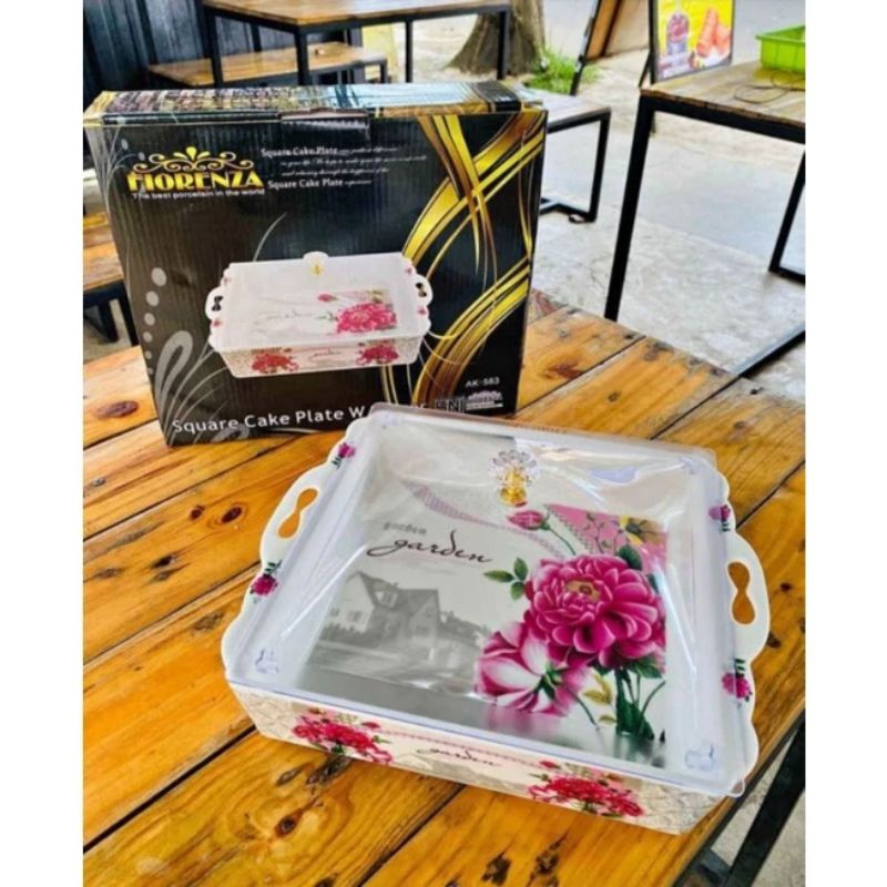 Tempat Kue Brownis Segi Keramik Fiorenza / Wadah Kue Brownis