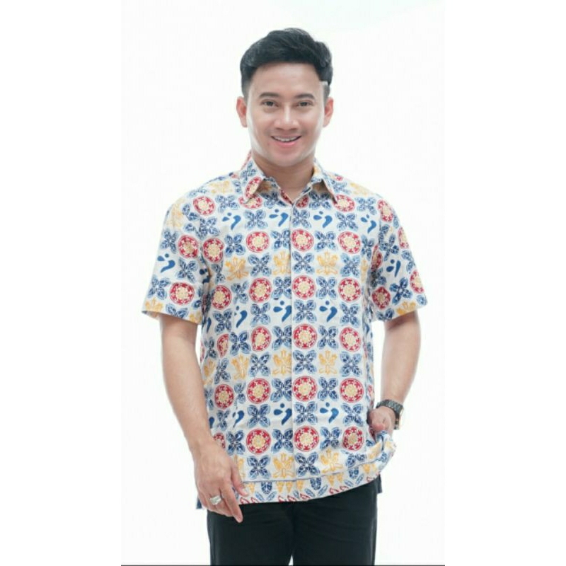 Baju Batik  lengan pendek "Batik cap" seragam BKKBN