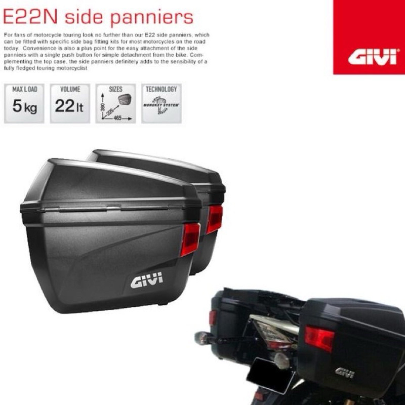 Side Box motor GIVI E22N E22 original termurah