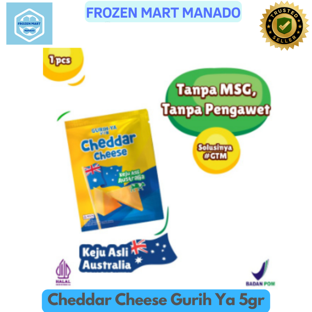 

Cheddar Cheese Gurih Ya 5gr - Frozen Mart Manado (Frozen Food Manado)