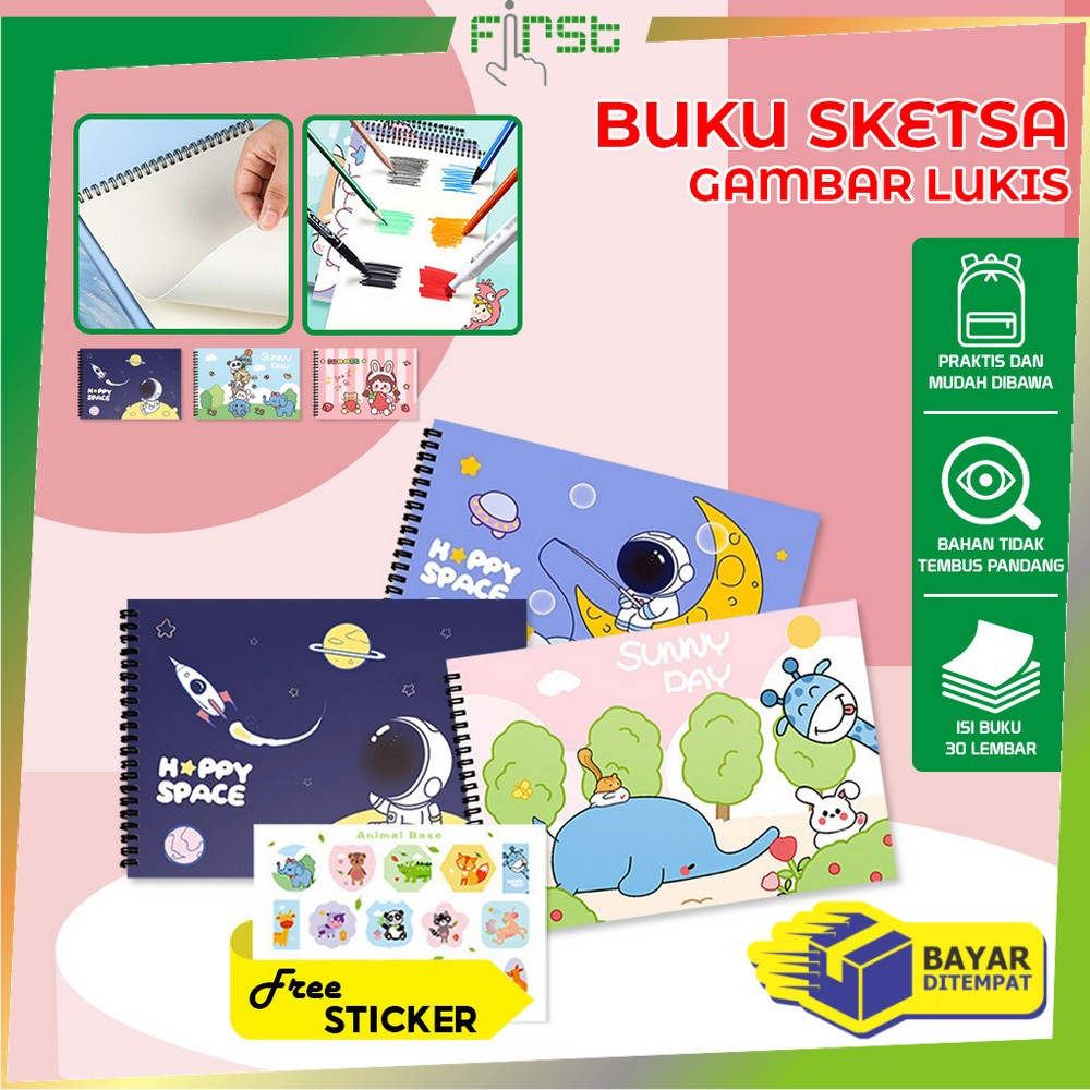 

FH-A62 Buku Gambar A4 30 Lembar Drawing Book Buku Mewarnai Anak Balita Painting Book / Buku Menggambar Buku Sketsa Gambar Lukis