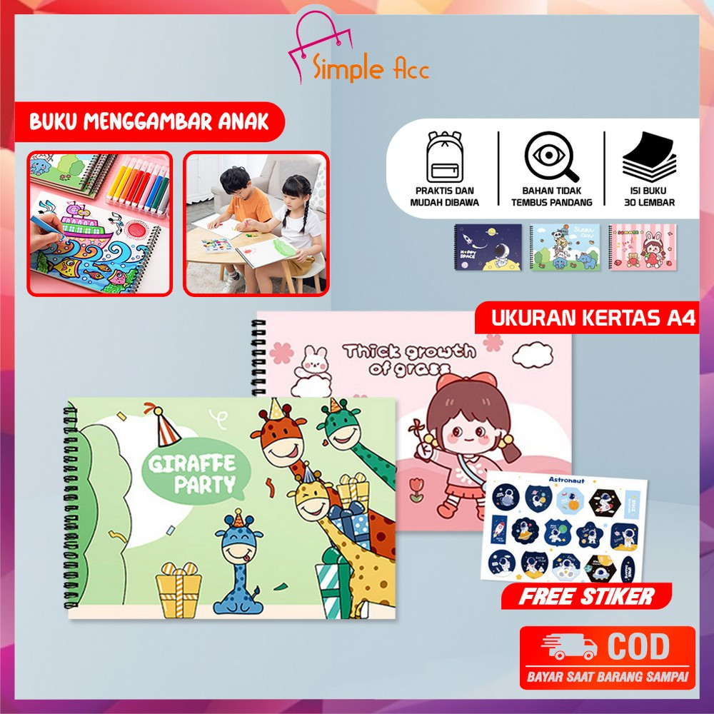 

DO-A62 Buku Gambar A4 30 Lembar Drawing Book Buku Mewarnai Anak Balita Painting Book / Buku Menggambar Buku Sketsa Gambar Lukis