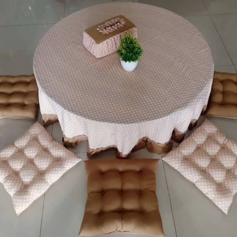 Set Lesehan Oshine | Taplak Meja Bulat | Bantal Set Meja Osin MGBKT