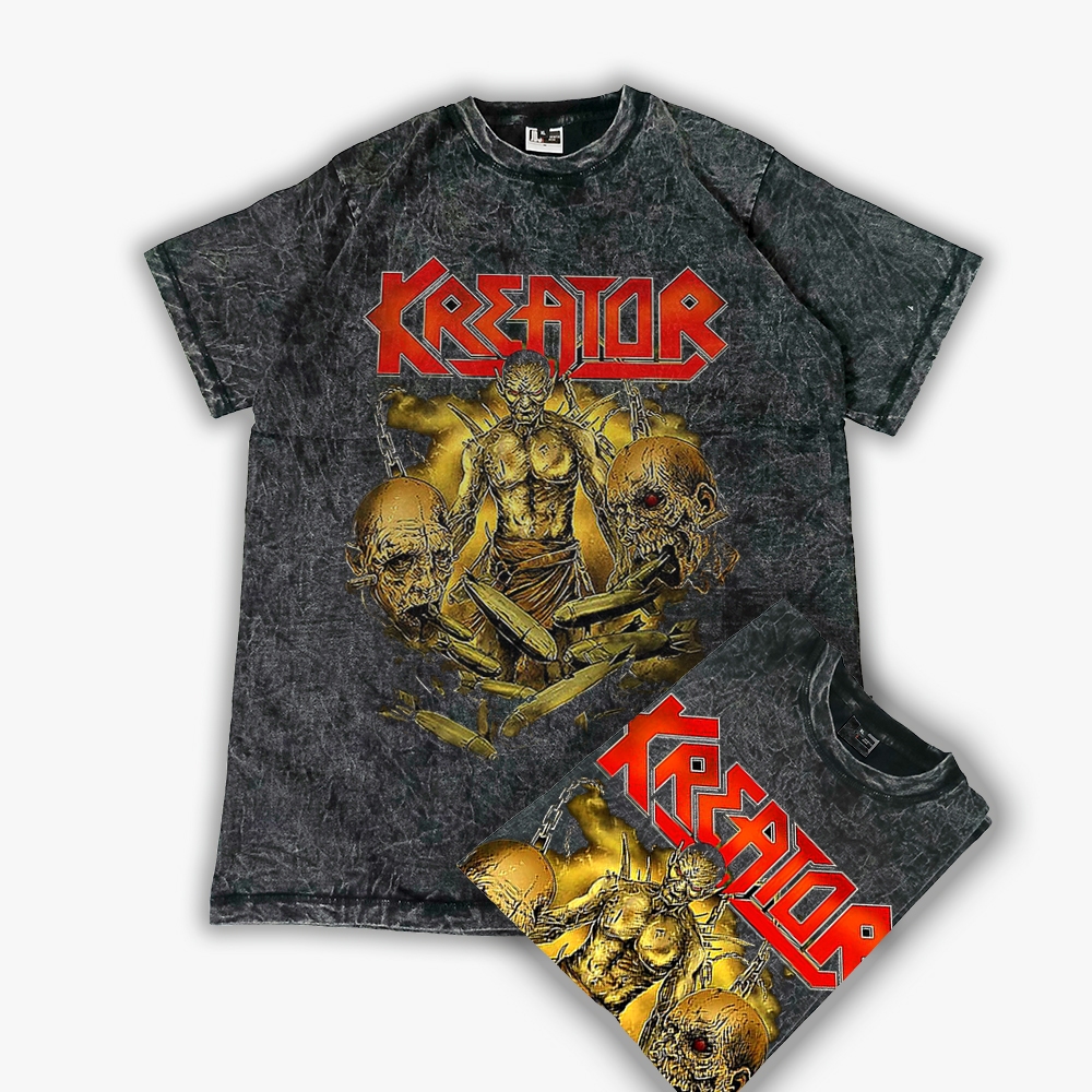 Kaos KREATOR psht band wash pria wanita bahan katun combed 24s premium