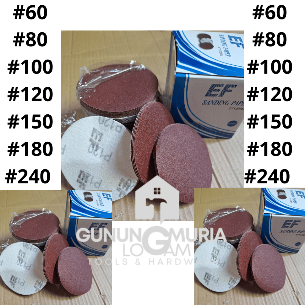 Amplas VELCRO Bulat Gerinda Kayu Velcro 4 Inch Ampelas Gerinda Kertas Gosok