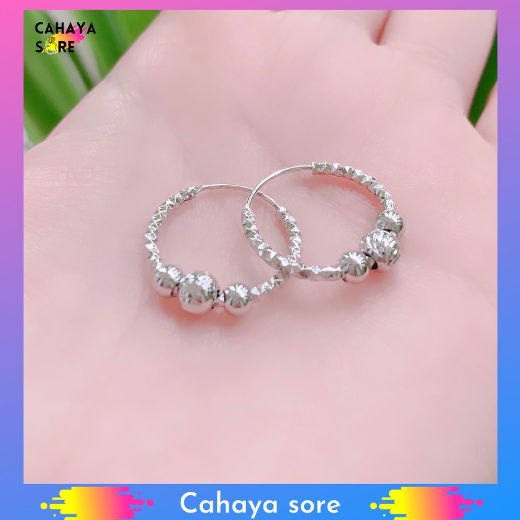 Anting Xuping Silver Anting Dewasa Model Clip Permata Mutiara AD30
