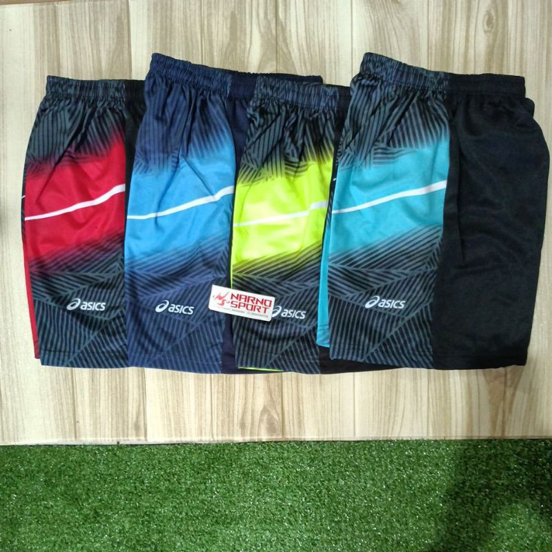celana pendek olahraga voli badminton running asics