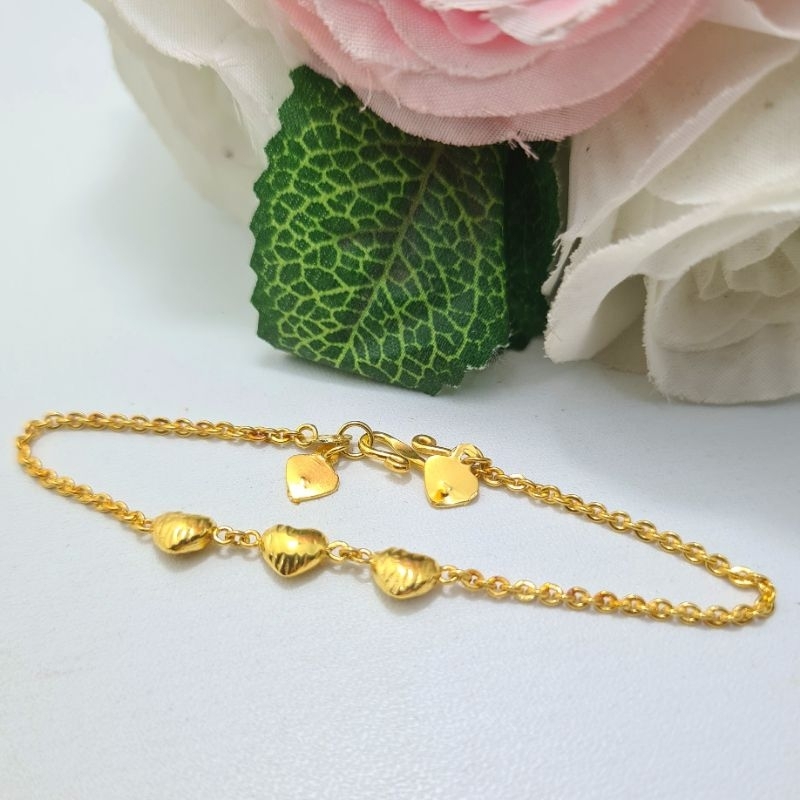 Gelang Rantai Love Bulat Emas Muda