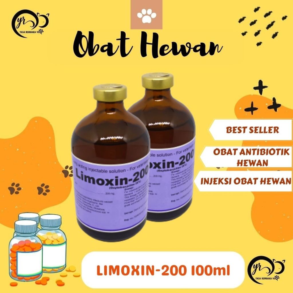 LIMOXIN 200 LA 100ml - Obat Injeksi Kambing Sapi Domba