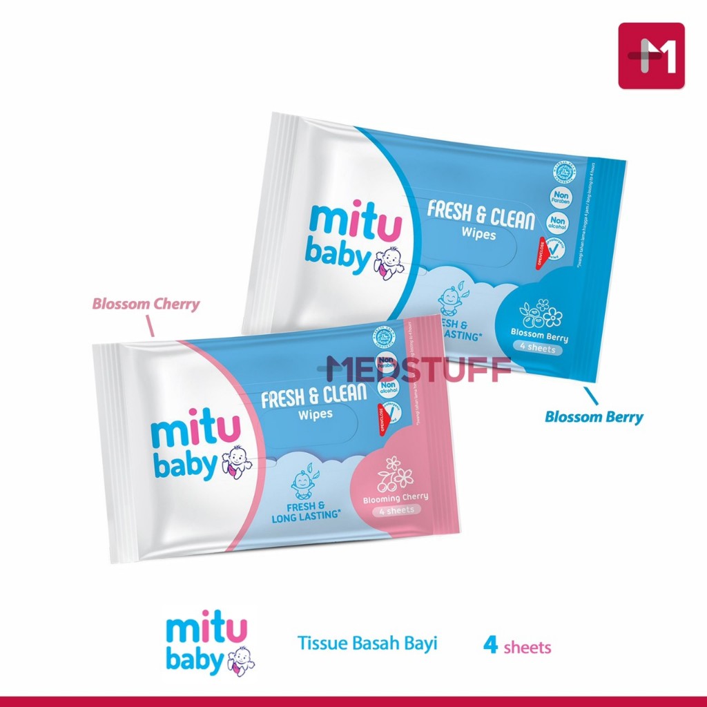 Mitu Baby Wipes Fresh Clean isi 4s Tissue Basah Mitu Tissu Basah Bayi Tisu Basah Mitu