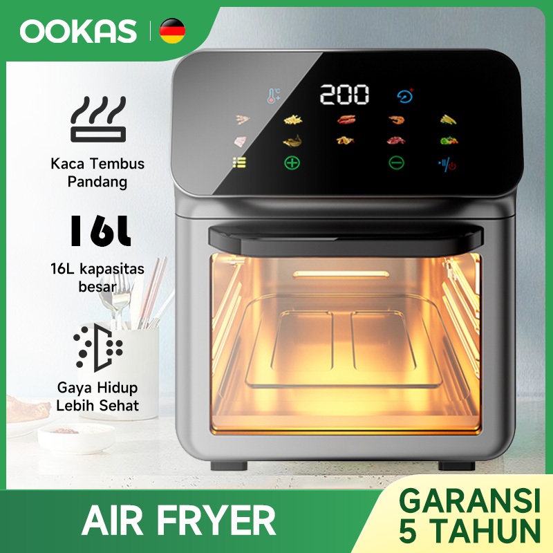 Air Fryer low watt penggorengan udara fryer tanpa minyak 16L airfryer Touch Screen layar sentuh Mesin Fryer Pot goreng tanpa minyak alat masak