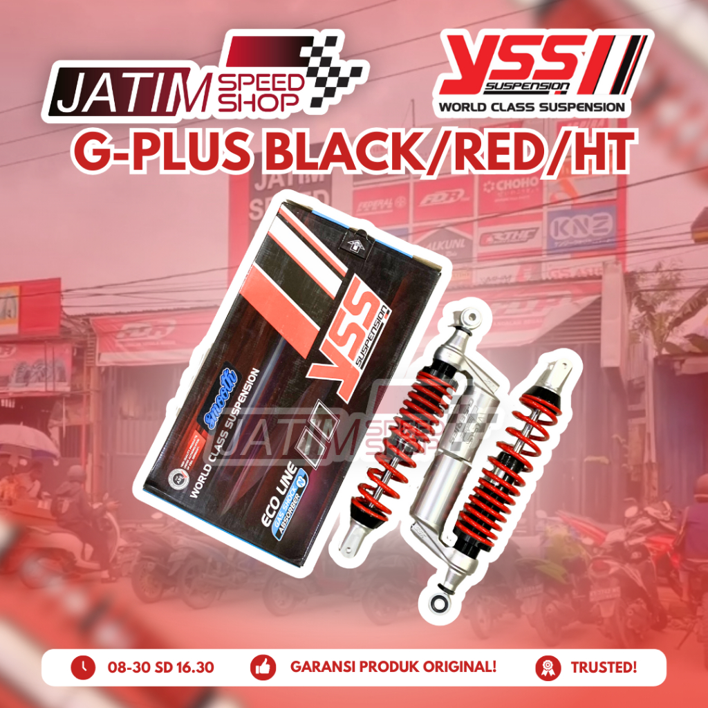 YSS SHOCKBREAKER GPLUS BLACK-RED-HT 365MM Untuk PCX 160
