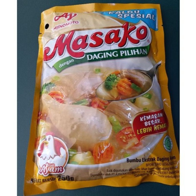 

Masako Bumbu Kaldu Ayam Kaldu Sapi Penyedap Rasa 250g dan 500gr