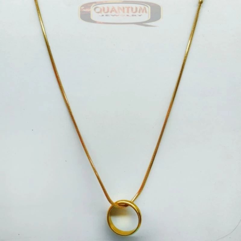 KALUNG EMAS DAN SILVER + CINCIN TITANIUM ASLI (SET KAKUNG CINCIN)