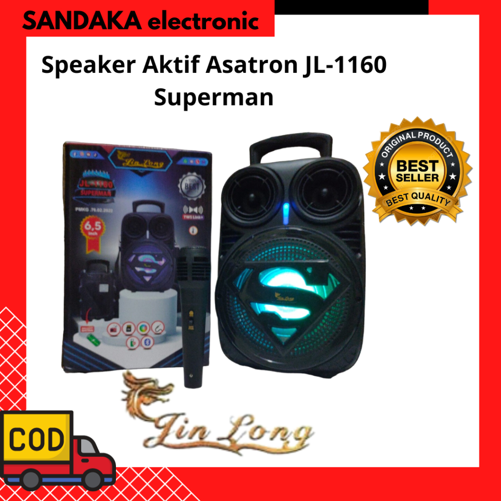 Speaker Aktif Asatron JL-1160 Superman Speaker aktif murah free 1 mic+remot Speaker Aktif Bluetooth