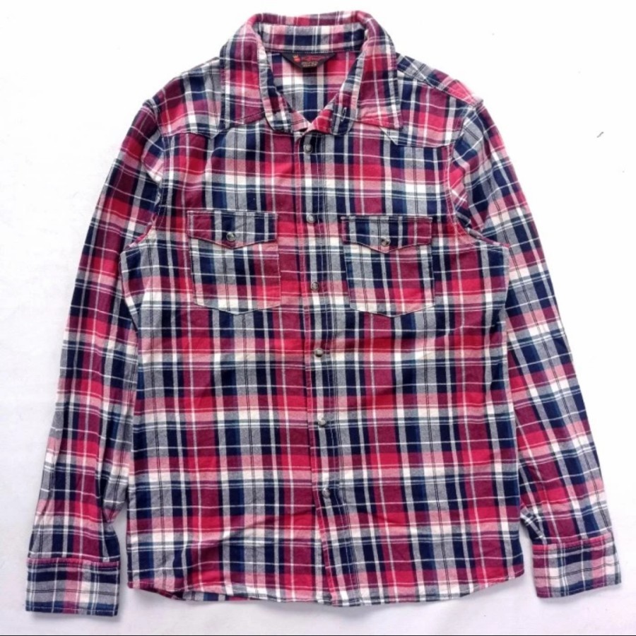 kemeja KriffMayer plaid casual flannel western shirt