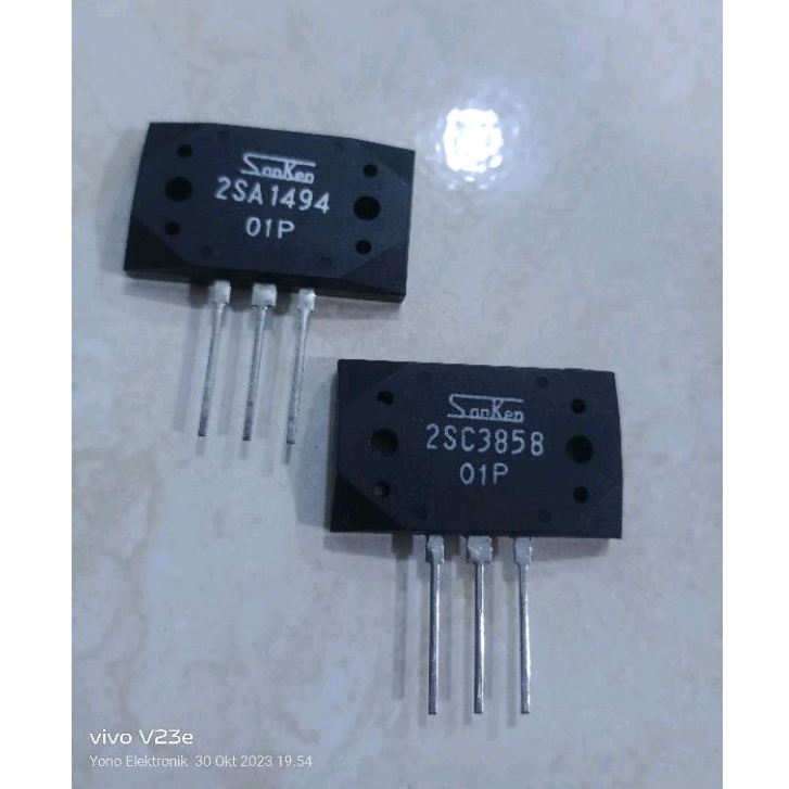 transistor final Sanken 1494 / 3858 Watt besar sepasang tidak nempel magnet