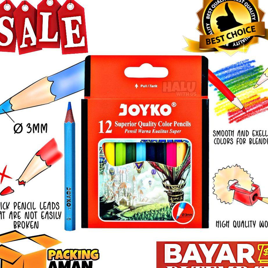 

Kirim Langsung (BISA COD) PROMO 1 Set Pensil Warna Pendek CP-102 12 Warna / Alat Mewarnai / Alat Menggambar