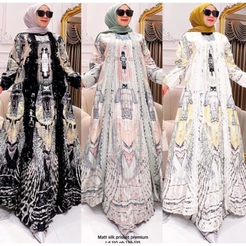GAMIS BKK PRINTING PREMIUM//OUTHER BKK IMPORT//100% ORIGINAL BRAND SOIRA//BAHAN SILK PLISKET PREMIUM