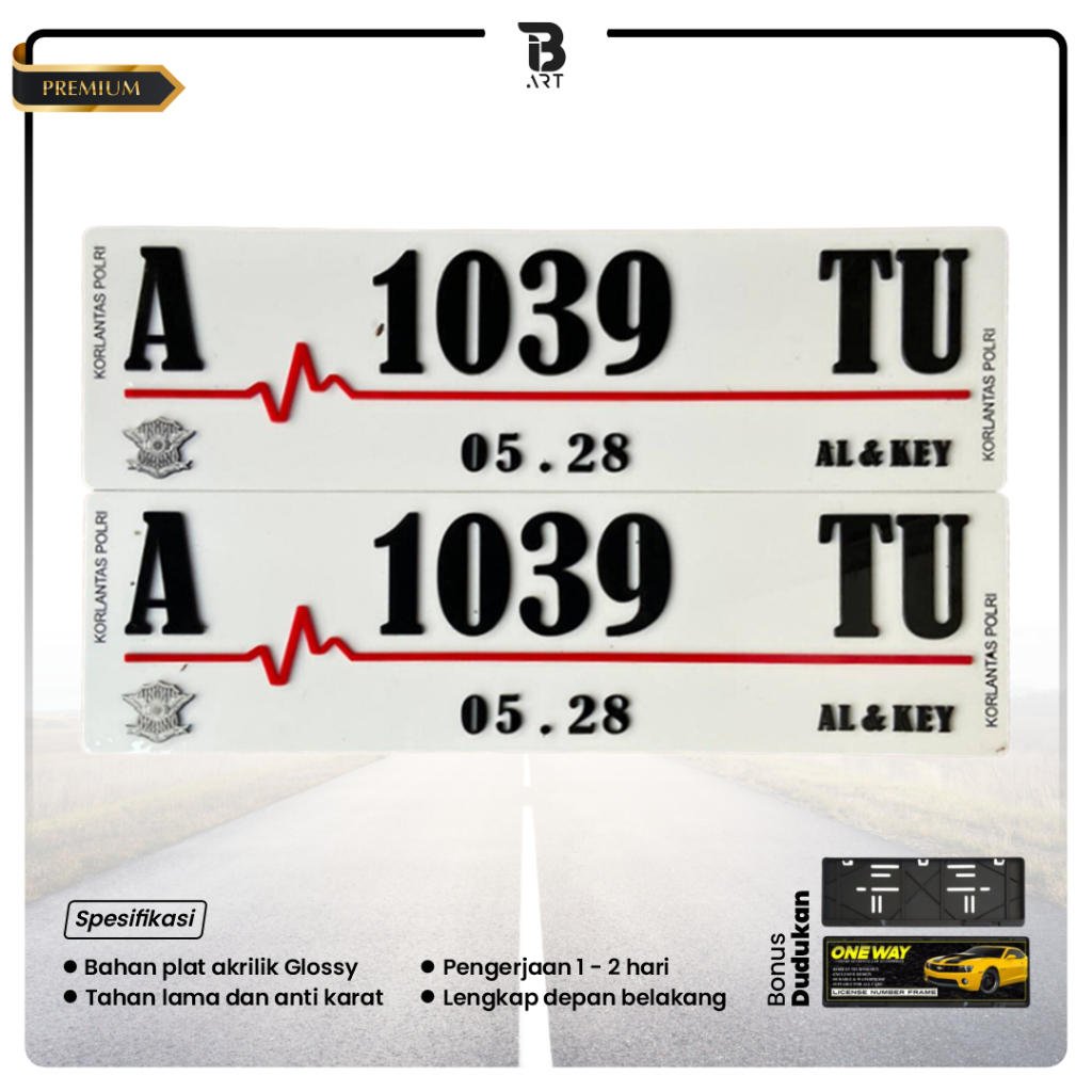 TERBARU Plat Nomor Mobil Putih / Plat Nomor Mobil Variasi Akrilik / Plat Nomor Mobil Font Baru /