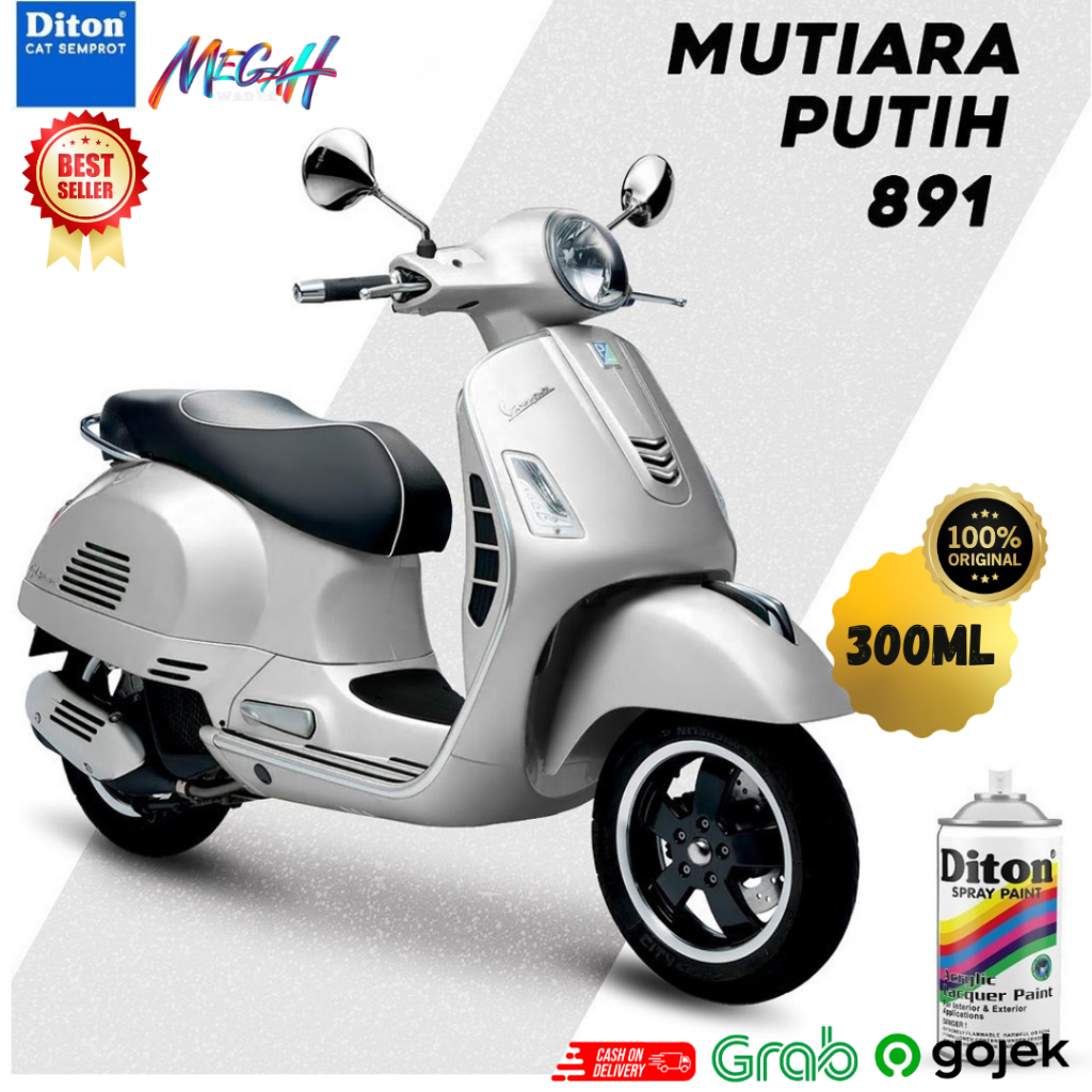 cat semprot pilok pilox diton mutiara putih 891 300cc putih mutiara