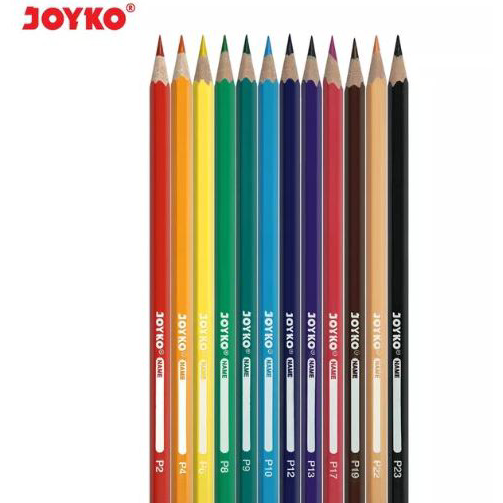 

☍☌✵❂ PENSIL WARNA 12 WARNA JOYKO PANJANG WOODLESS CP 103