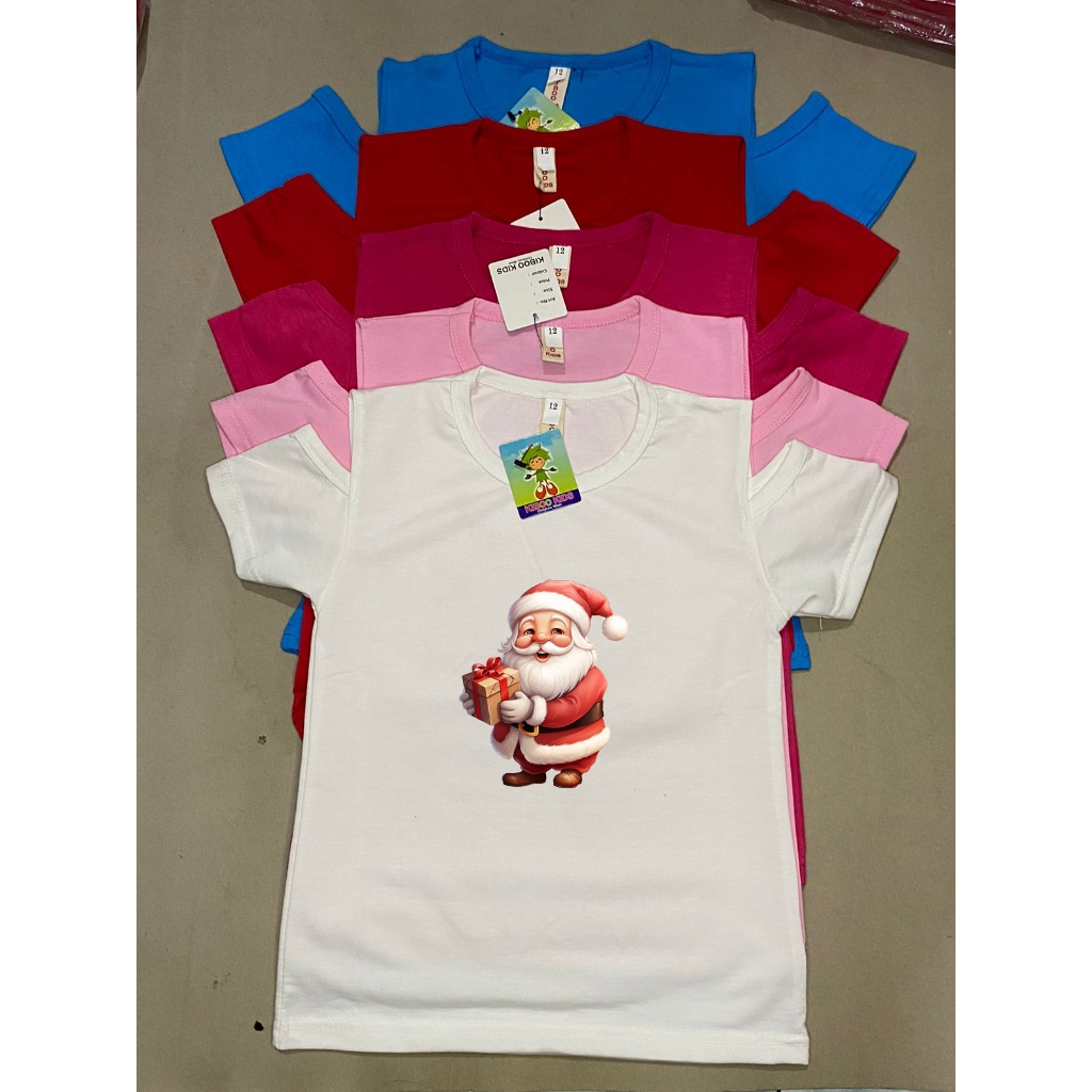 kaos atasan oblong sabrina anak perempuan natal santa claus / pakaian baju t-shirt distro lengan sab