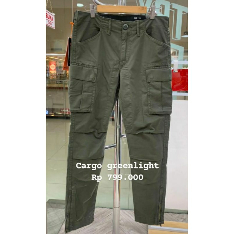 GREENLIGHT Celana Cargo Original zipper Ariel noah Army (SLIM FIT)