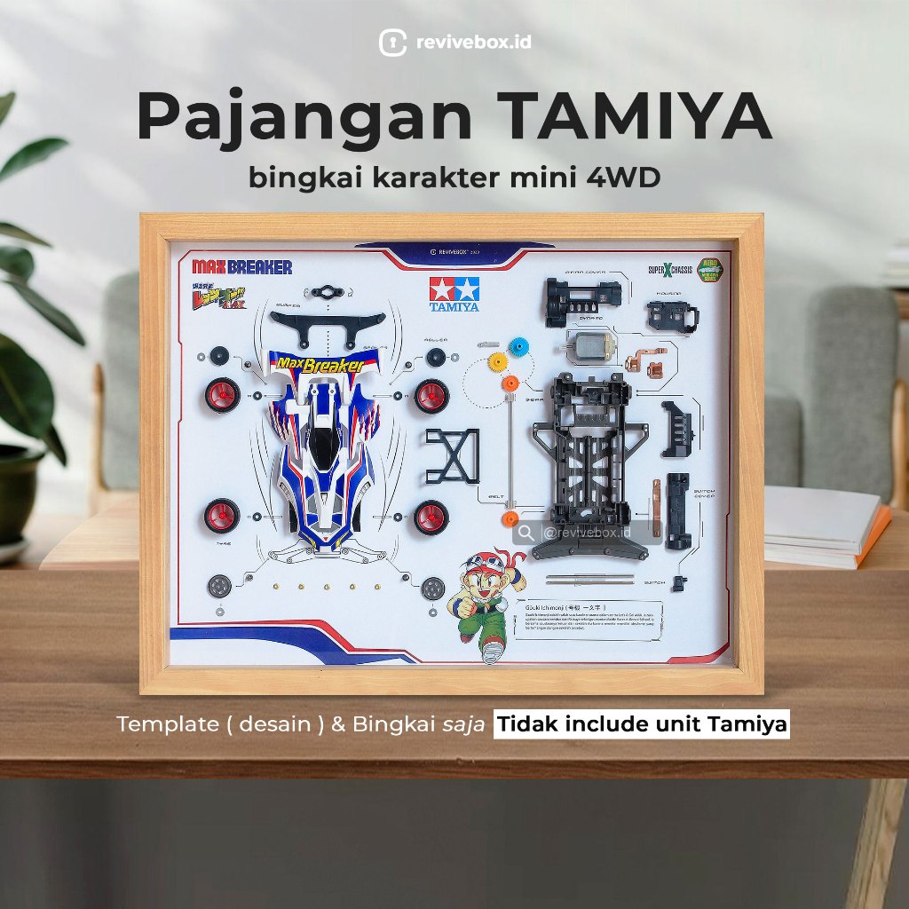 Box Pajangan Tamiya ( Desain & Bingkai ) Frame Karakter Rak Display mini 4WD Diecast