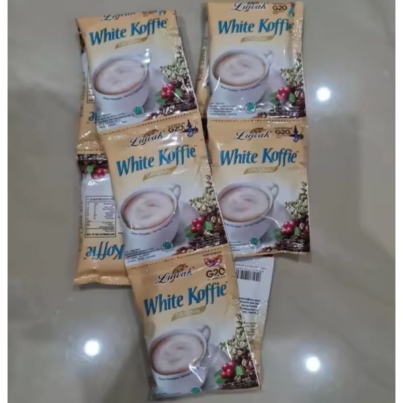 

KOPI LUWAK WHITE COFFE/ WHITE COFFE 3 IN 1 INSTANT 1 RENCENG